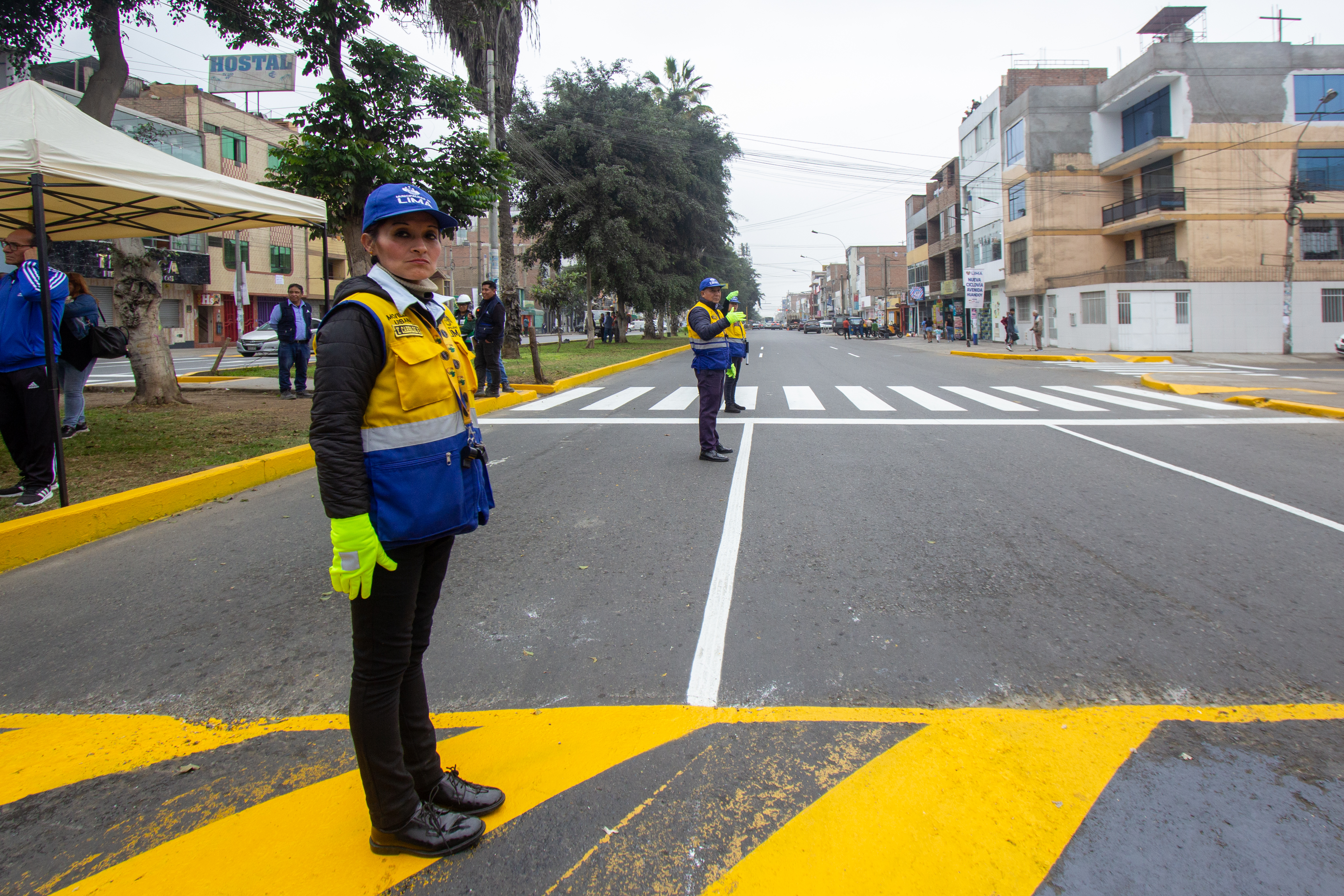 Nueva construcción de ciclovía en Lima norte