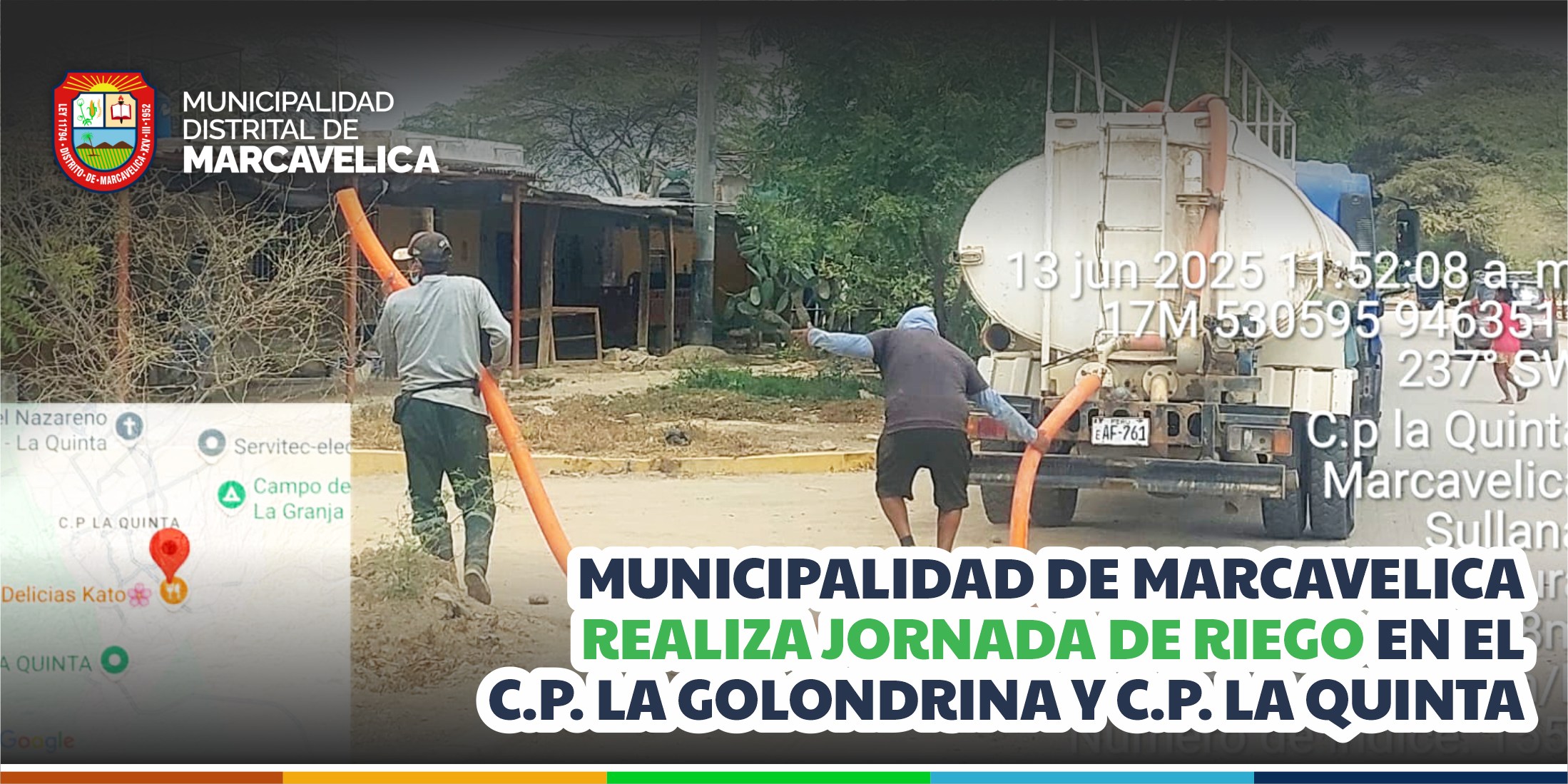 Ejecución de jornada de riego para el mantenimiento de las áreas verdes del distrito