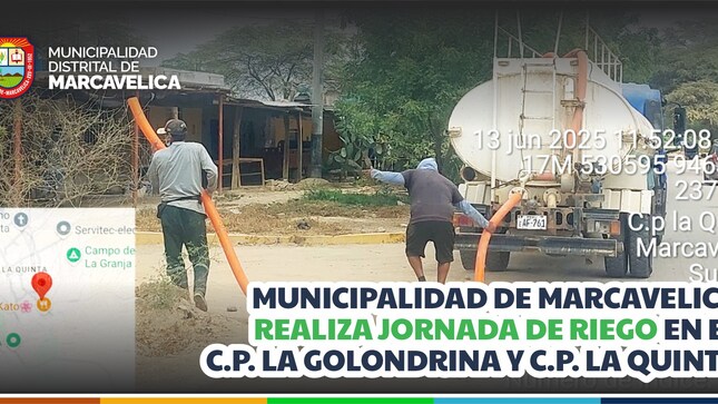 Ejecución de jornada de riego para el mantenimiento de las áreas verdes del distrito