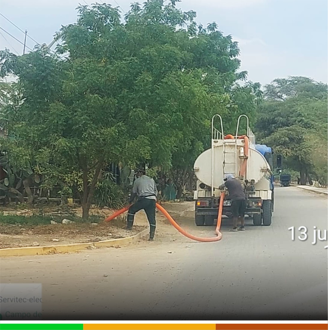 Ejecución de jornada de riego para el mantenimiento de las áreas verdes del distrito