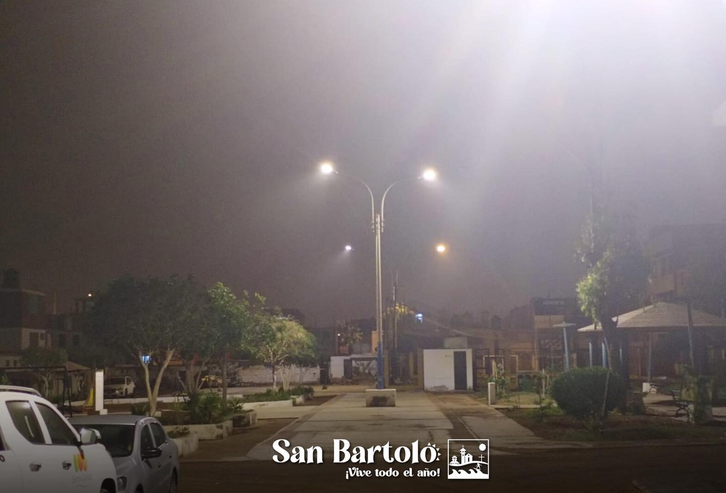 Parques de San Bartolo ya cuentan con nuevo alumbrado público