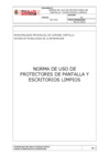 Vista preliminar de documento NO-016 Politica de uso de protectores de pantalla y escritorios limpios