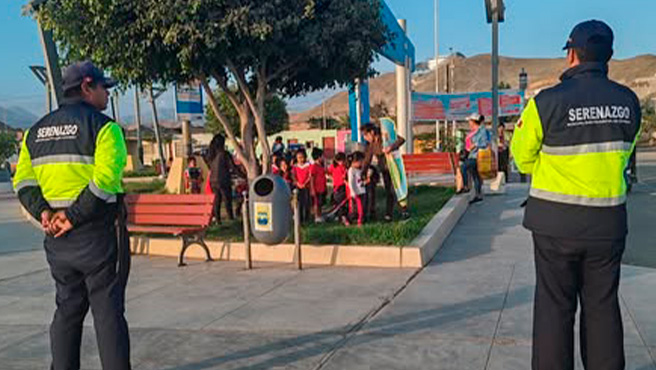 Serenazgo de Huarmey brinda resguardo a escolares en actividades por la semana de la educación inicial