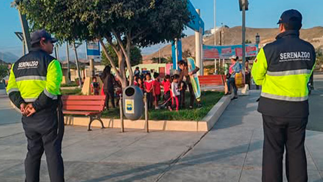 Serenazgo de Huarmey brinda resguardo a escolares en actividades por la semana de la educación inicial