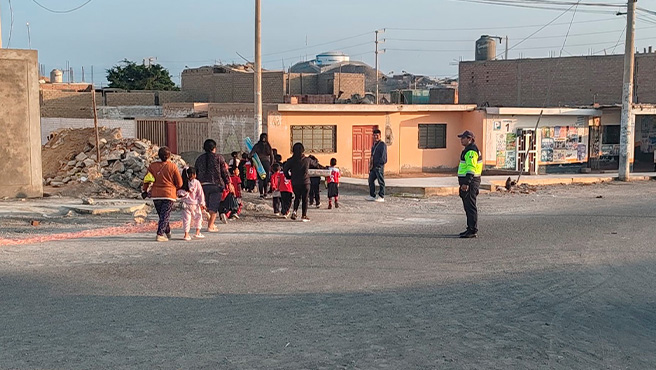 Serenazgo de Huarmey brinda resguardo a escolares en actividades por la semana de la educación inicial