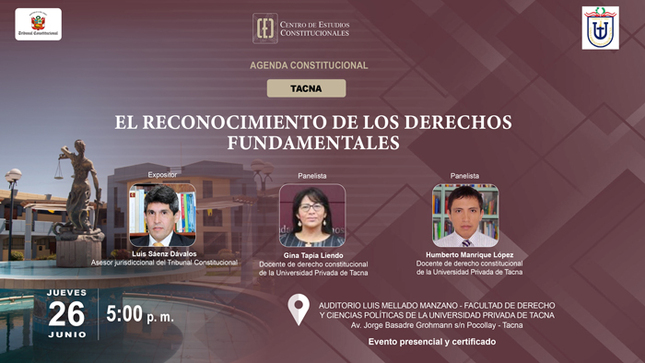 Agenda constitucional del CEC del TC abordará en Tacna el precedente constitucional el 27 de junio