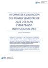 Vista preliminar de documento Informe de Evaluación del I semestre de 2025 del PEI - AVISO