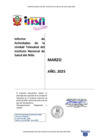 Vista preliminar de documento Informe con sello de Actividades de la Unidad Telesalud del Instituto Nacional de Salud del Niño - Marzo 2025