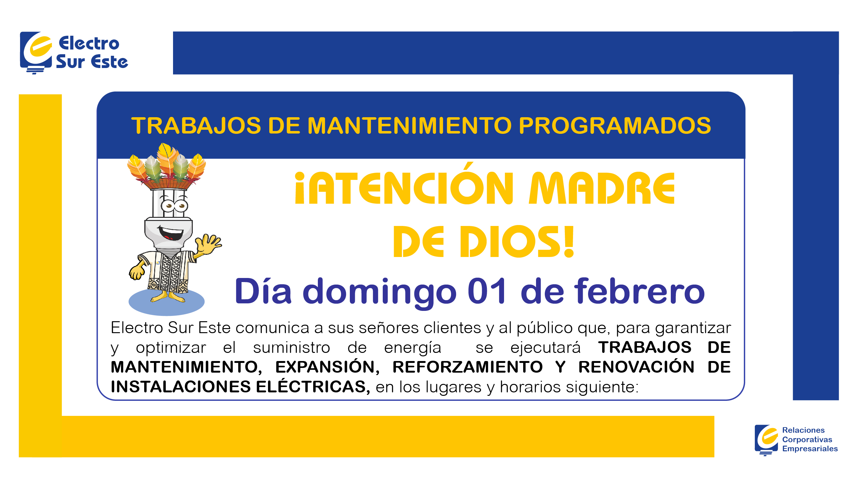Información corte programado