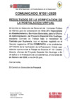 Vista preliminar de documento COMUNICADO N°001-2026_RESULTADOS DE VERIFICACION DE POSTULACION VIRTUAL