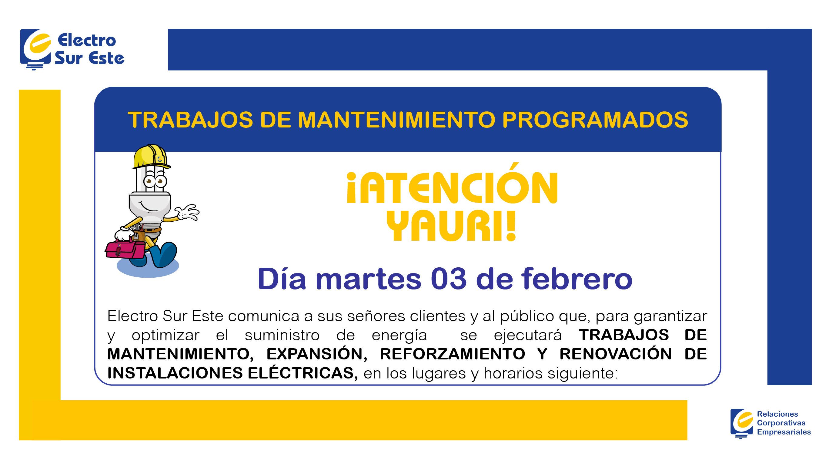 Información corte programado