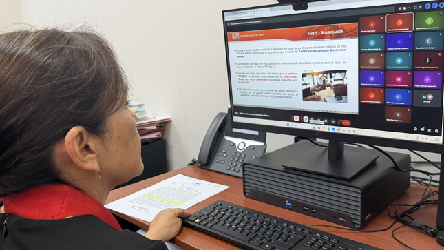 La actividad académica fue organizada por la Oficina Central de Control Preventivo y Concurrente de la ANC-PJ, a cargo de la magistrada Nelly Pinto Alcarraz, quien destacó la importancia de que el personal de control conozca integralmente el funcionamiento del sistema, desde el registro del bien hasta la declaración del postor ganador, lo que permitirá una adecuada verificación de los niveles de auditoría y de las etapas automatizadas del proceso.