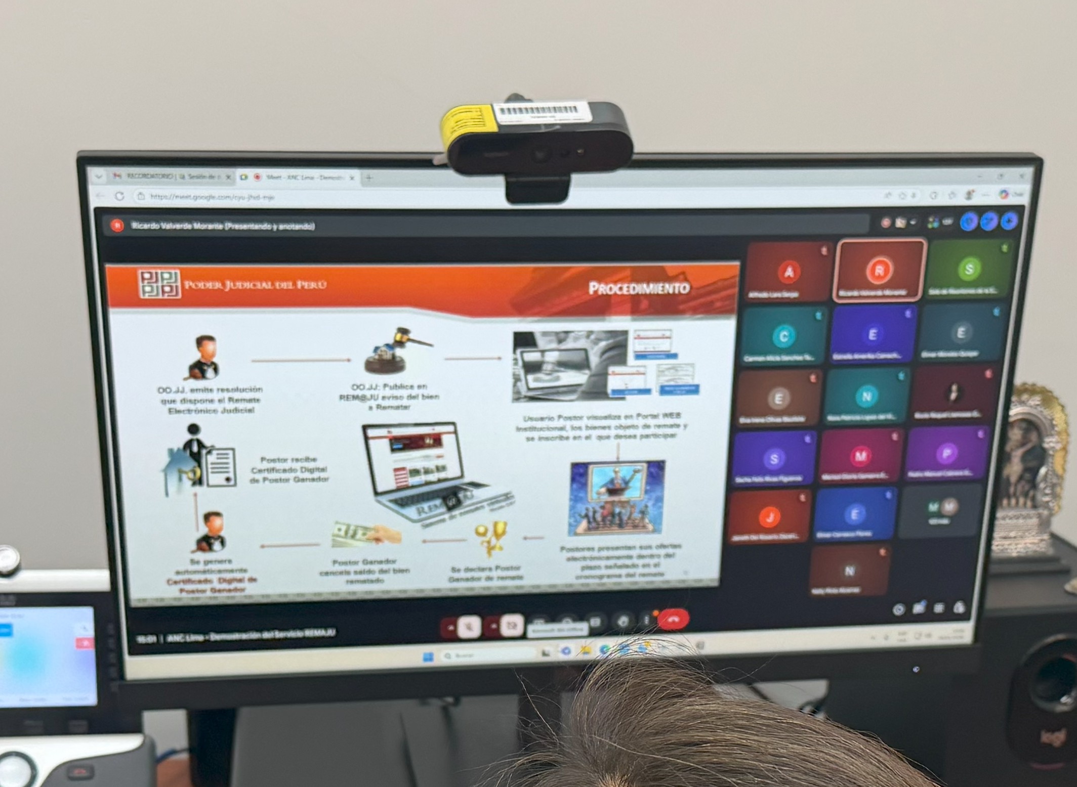 La capacitación virtual estuvo a cargo del equipo de la Subgerencia de Servicios Judiciales y Atención al Usuario de la Gerencia de Servicios Judiciales, así como de la Subgerencia de Desarrollo de Sistemas de Información de la Gerencia de Tecnologías de Información, ambas dependientes de la Gerencia General del Poder Judicial.