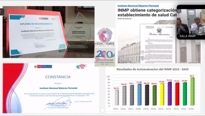 Archivo jpg muestra la charla virtual dirigida por el director del INMP