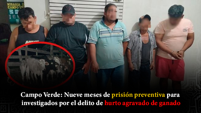 Juzgado de Campo Verde dictó 9 meses de prisión para implicados en receptación agravada