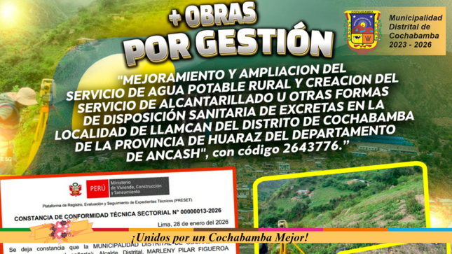 ¡Se aprobo el Saneamiento Básico de Llamcán y Rahuar!