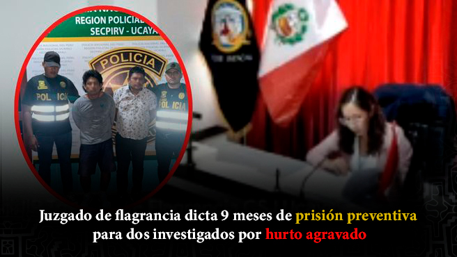 Juzgado de Flagrancia dicta 9 meses de prisión preventiva para dos investigados por hurto agravado