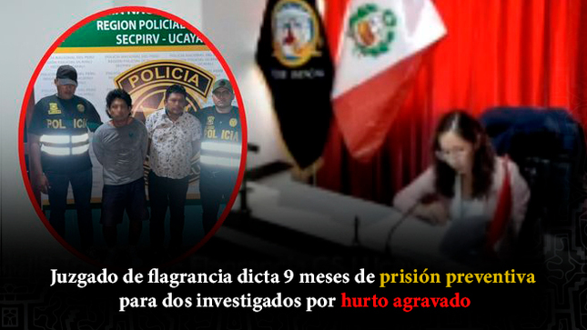 Juzgado de Flagrancia dicta 9 meses de prisión preventiva para dos investigados por hurto agravado
