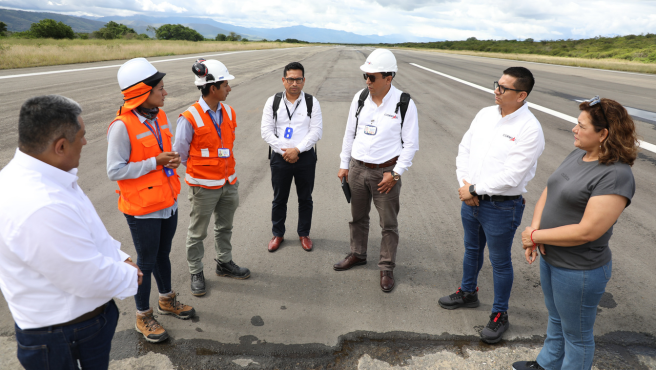 Alta Dirección de CORPAC supervisa trabajos de mantenimiento correctivo del Aeropuerto de Jaén