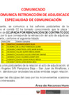 Vista preliminar de documento [ Ver COMUNICADO ADJUDICACIÓN ESPECIALIDAD DE COMUNICACIÓN ] 20-02-2026