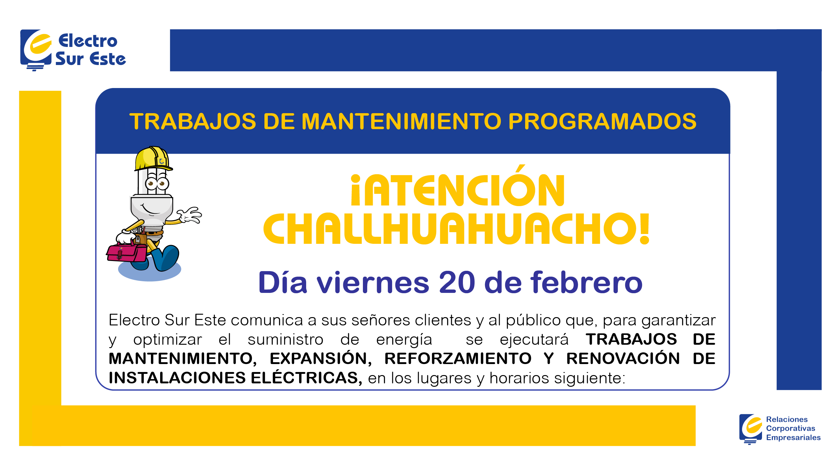 Información corte programado