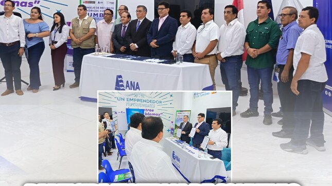 Alcalde de Marcavelica participa en firma de convenio entre la universidad nacional de tumbes y la autoridad nacional del agua