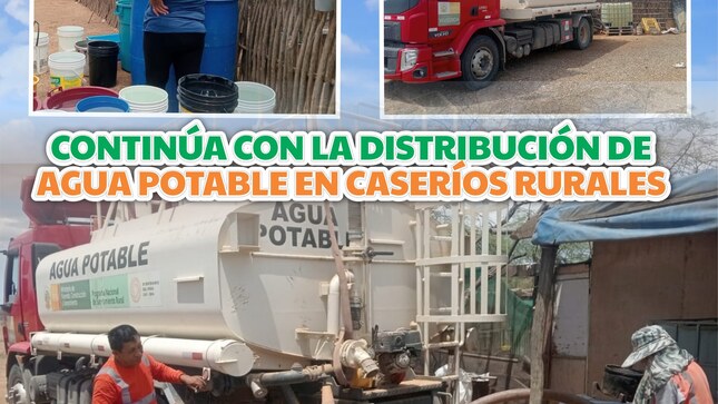 La Municipalidad Distrital de Marcavelica continúa con la distribución de agua potable en caseríos rurales