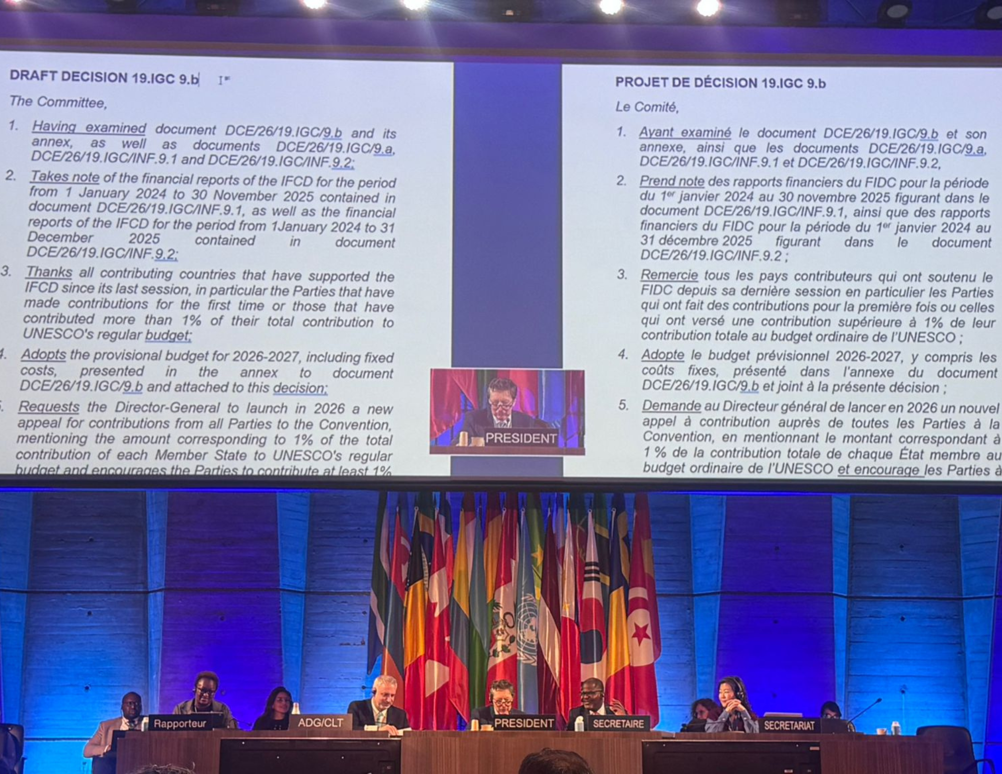 Perú presidió la 19° sesión del Comité Intergubernamental de la UNESCO para la diversidad cultural