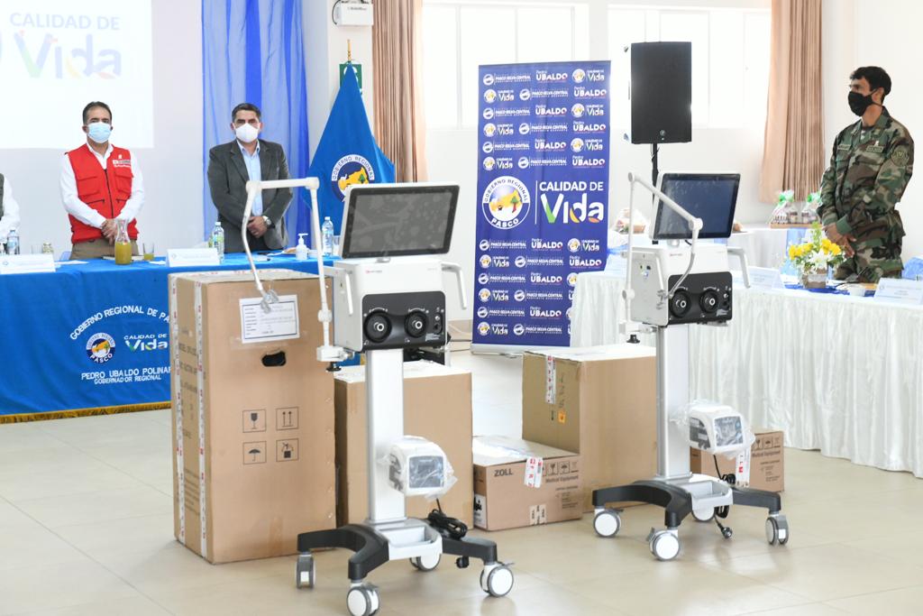 Siete ventiladores mecánicos fueron entregados para hospitales de Pasco.