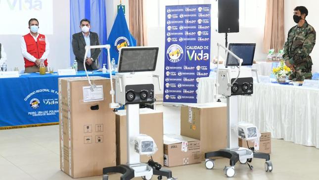 Siete ventiladores mecánicos fueron entregados para hospitales de Pasco.